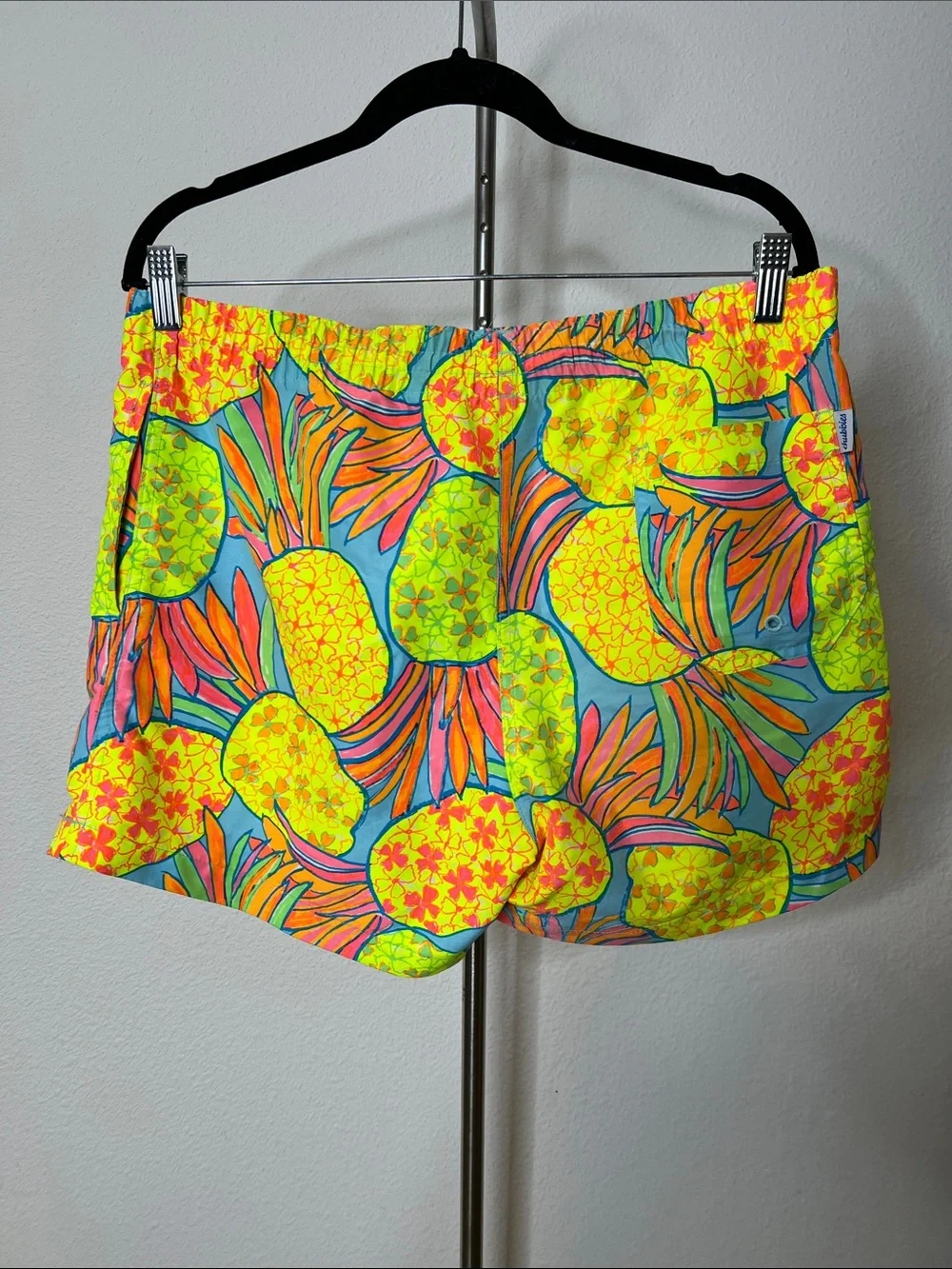Chubbies The Hooligan Neon Pineapple Print Swimtrunks